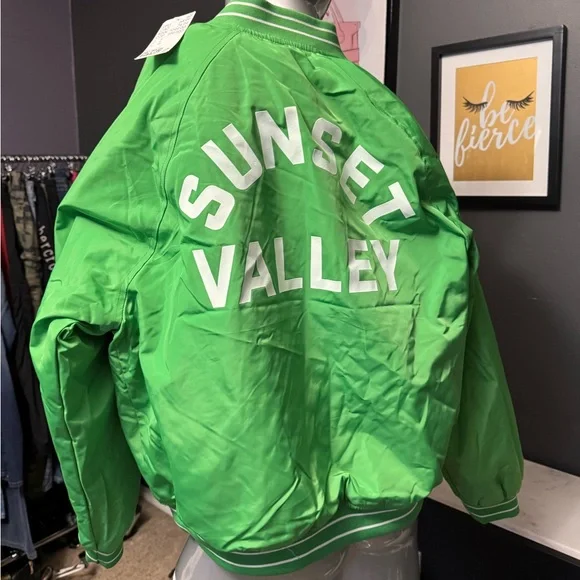 Sunset Valley NWT! Green Sporty Bomber Jacket - Picture 3 of 6